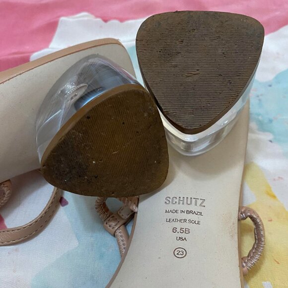 Schutz Clear 2" Block Heel Sandals - Picture 6 of 7